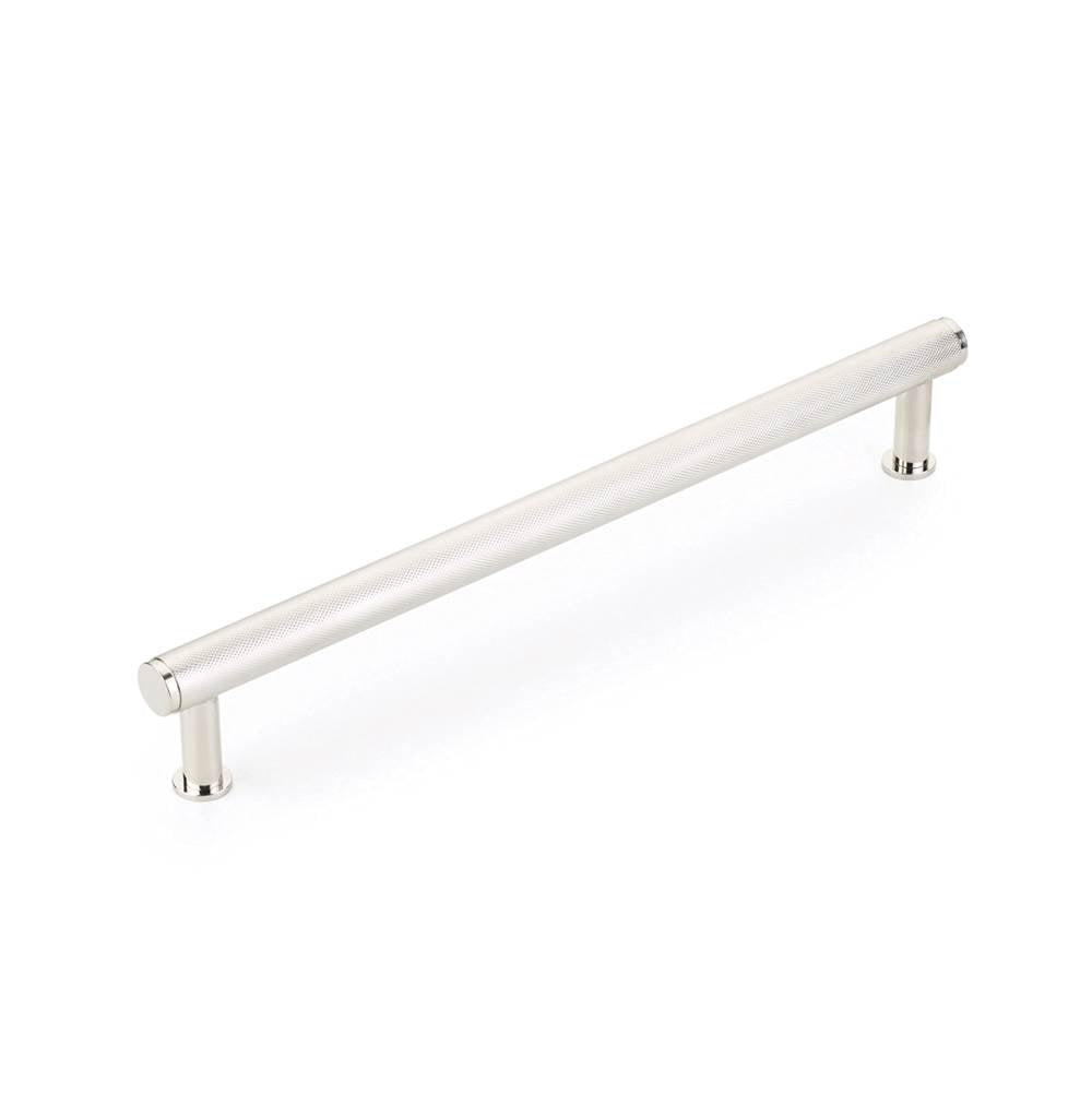 Schaub And Company - Pub House, Appliance Pull, Knurled, Polished Nickel, 12'' cc - Polished Nickel