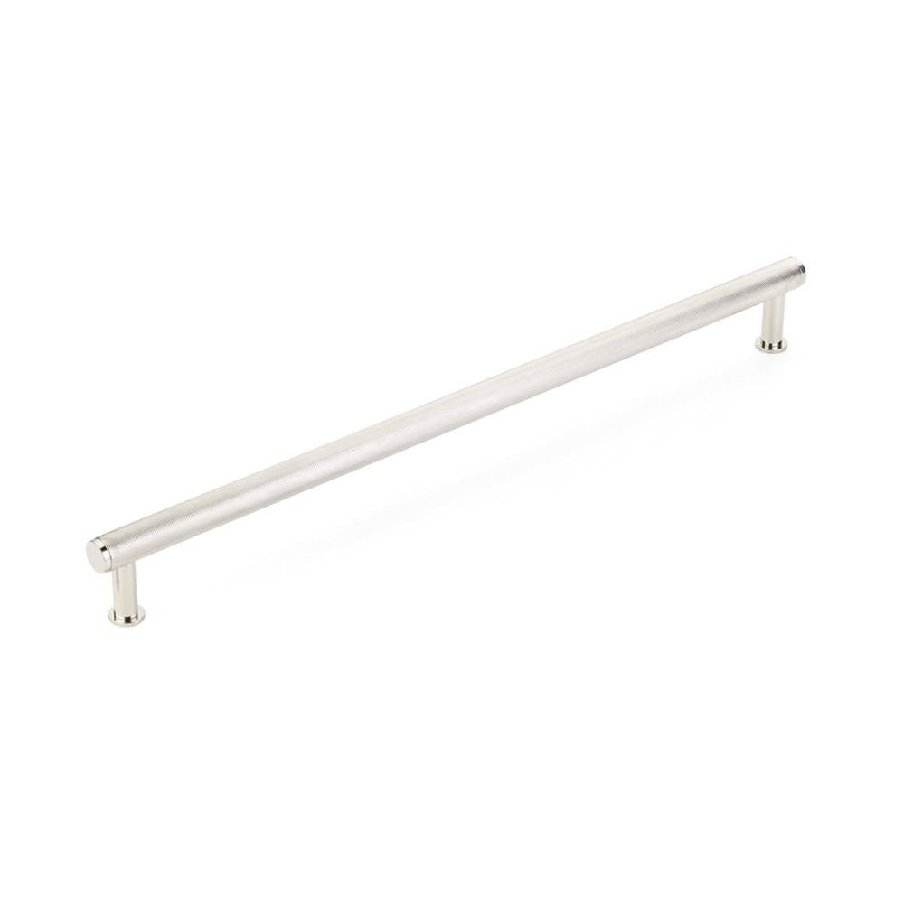 Schaub And Company - Pub House, Appliance Pull, Knurled, Polished Nickel, 18'' cc - Polished Nickel
