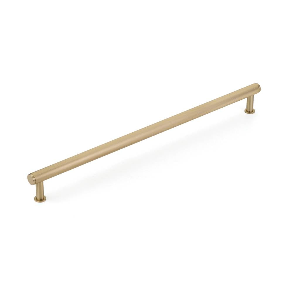 Schaub And Company - Pub House, Appliance Pull, Knurled, Signature Satin Brass, 18'' cc - Signature Satin Brass