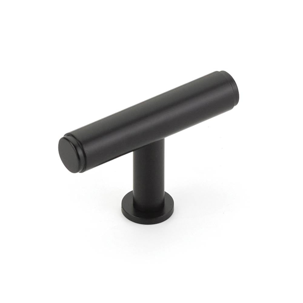 Schaub And Company - Pub House, T-Knob, Matte Black, 2'' - Matte Black