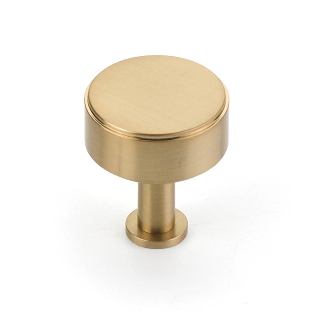 Schaub And Company - Pub House, Knob, Signature Satin Brass, 1-1/4'' cc - Signature Satin Brass