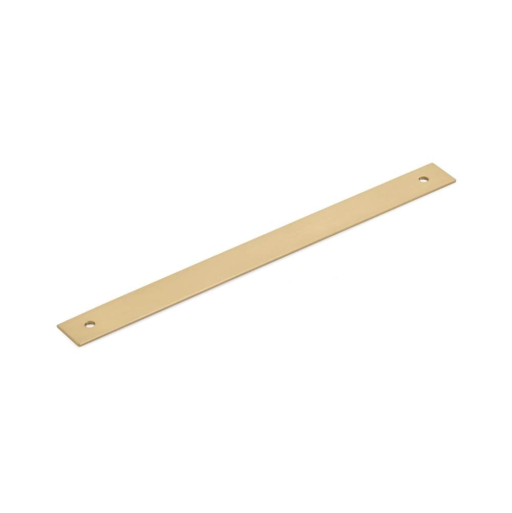Schaub And Company - Pub House, Backplate for Pull, Signature Satin Brass, 8'' cc - Signature Satin Brass