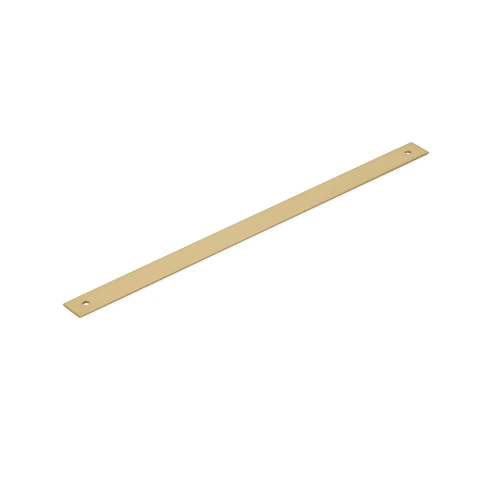 Schaub And Company - Pub House, Backplate for Pull, Signature Satin Brass, 12'' cc - Signature Satin Brass