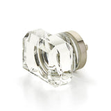 Schaub And Company - Rectangular Glass Knob, Satin Nickel, 1-3/4'' - Satin Nickel