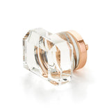Schaub And Company - Rectangular Glass Knob, Polished Rose Gold, 1-3/4'' - Polished Rose Gold