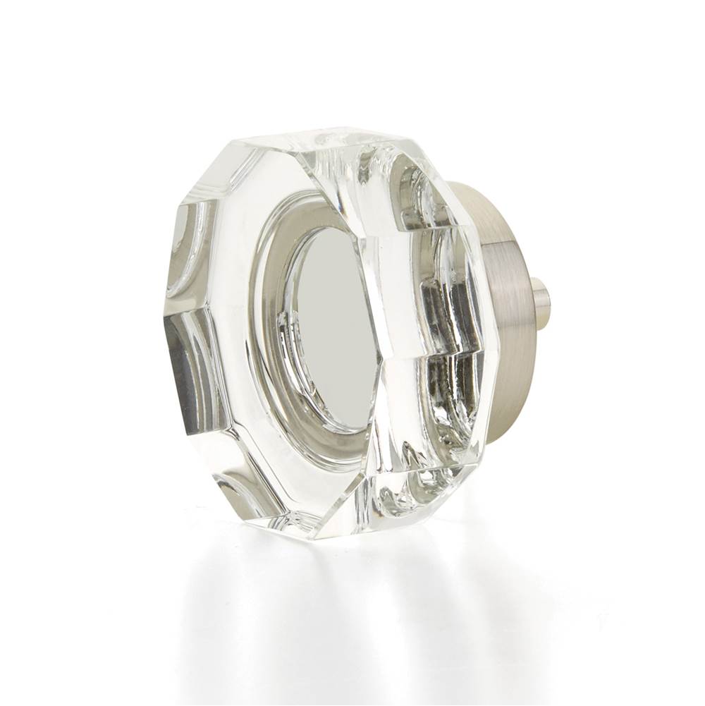 Schaub And Company - Large Multi-Sided Glass Knob, Satin Nickel, 1-3/4'' dia - Satin Nickel