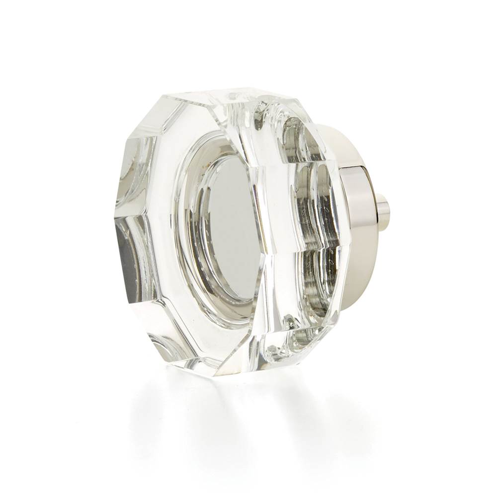 Schaub And Company - Large Multi-Sided Glass Knob, Polished Nickel, 1-3/4'' dia - Polished Nickel