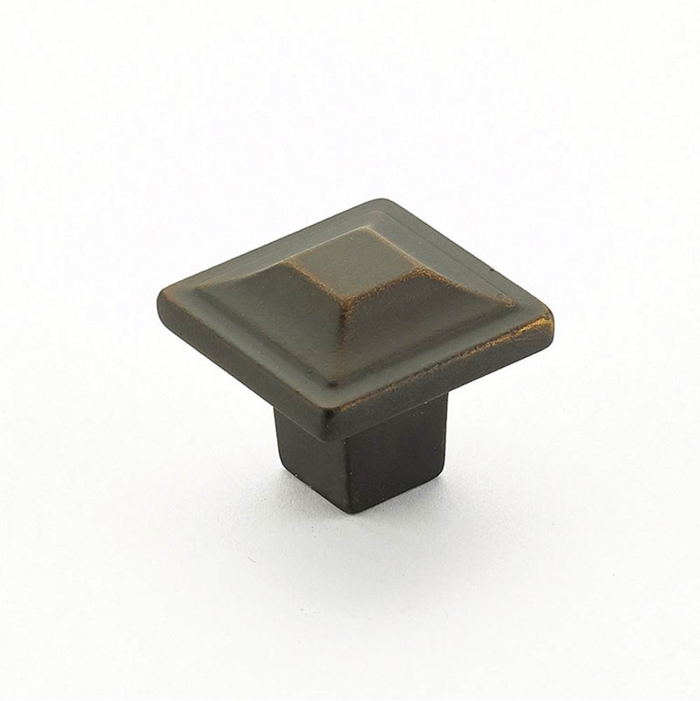 Schaub And Company - Knob, Square, Ancient Bronze, 1-1/4'' dia - Ancient Bronze
