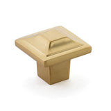 Schaub And Company - Knob, Square, Signature Satin Brass, 1-1/4'' dia - Satin Brass