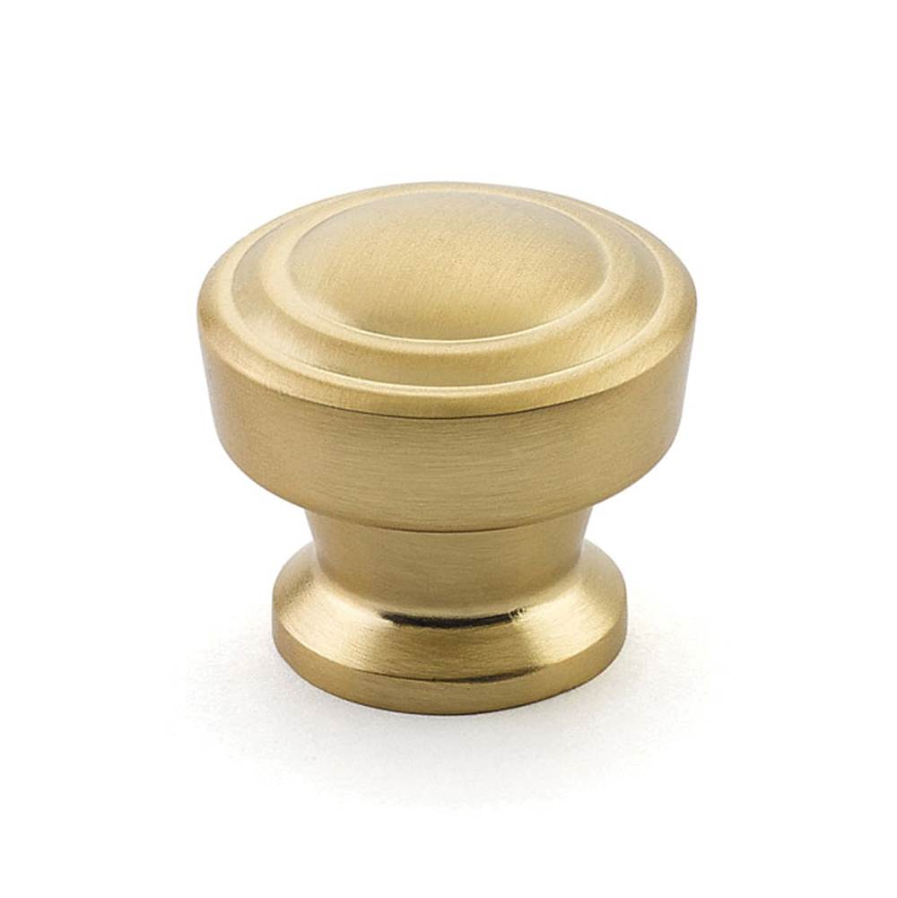 Schaub And Company - Knob, Round, Signature Satin Brass, 1-1/4'' dia - Signature Satin Brass