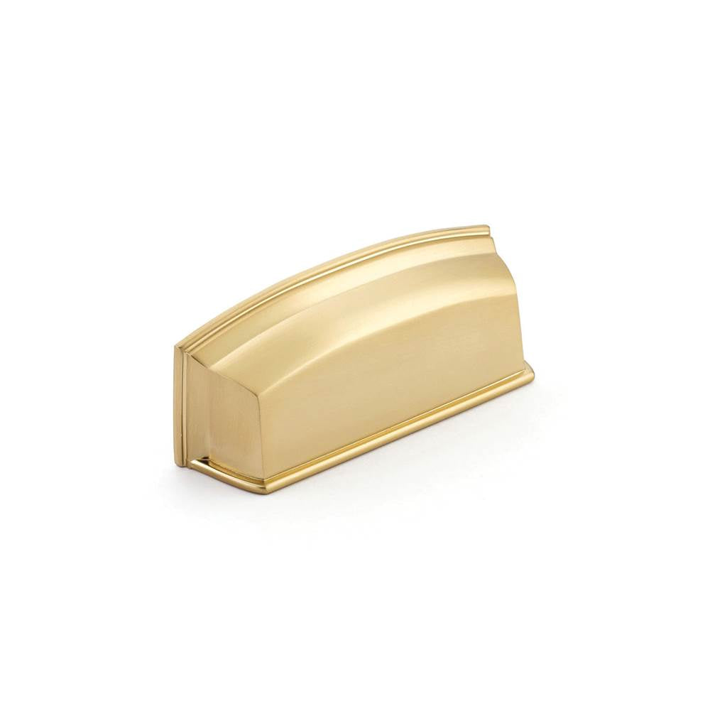 Schaub And Company - Cup Pull, Signature Satin Brass, 3-1/2'' cc - Signature Satin Brass