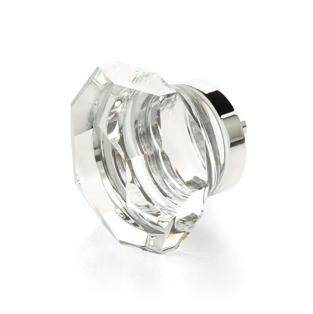 Schaub And Company - Faceted Dome Glass Knob, Polished Chrome, 1-3/4'' dia - Polished Chrome