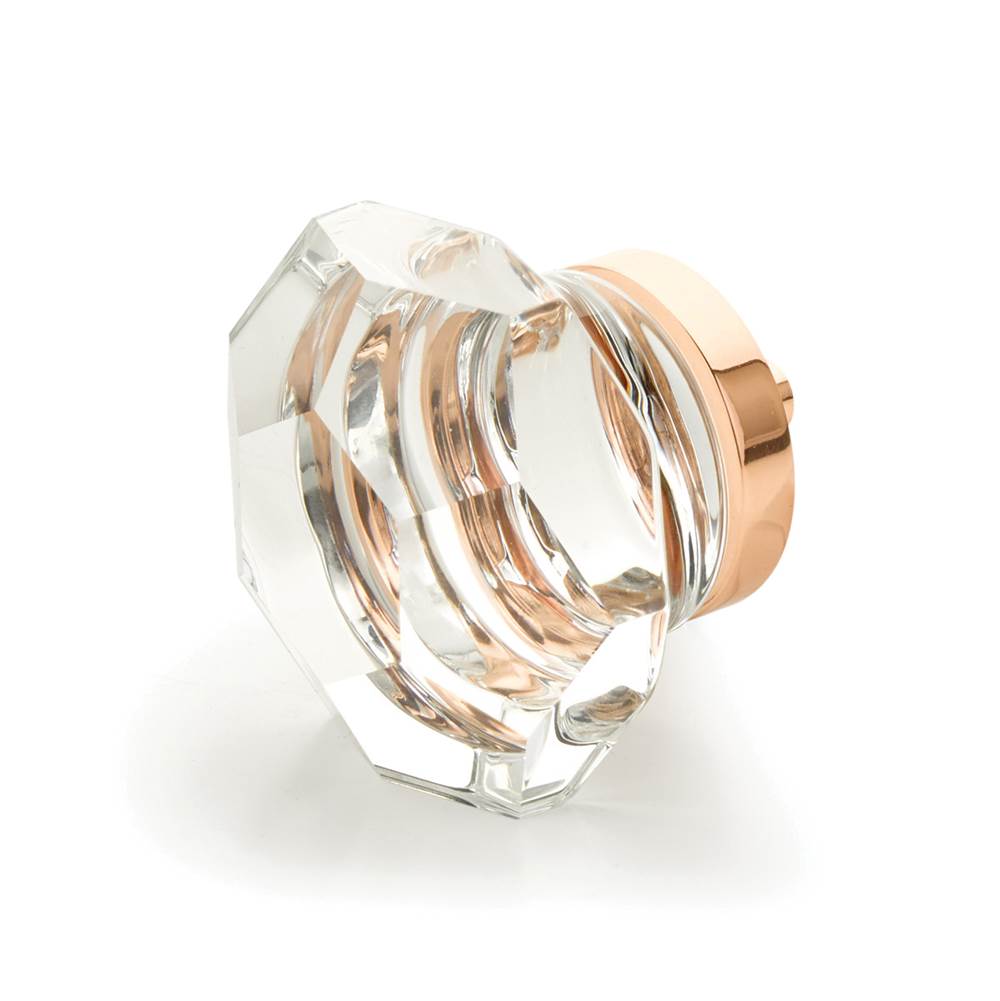 Schaub And Company - Faceted Dome Glass Knob, Polished Rose Gold, 1-3/4'' dia - Polished Rose Gold