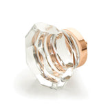Schaub And Company - Faceted Dome Glass Knob, Polished Rose Gold, 1-3/4'' dia - Polished Rose Gold