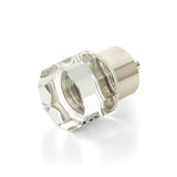 Schaub And Company - Round Multi-Sided Glass Knob, Satin Nickel, 1-1/8'' dia - Satin Nickel
