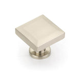 Schaub And Company - Square Knob, Brushed Nickel, 1-1/4'' - Brushed Nickel