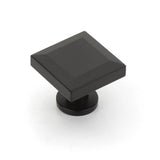 Schaub And Company - Square Knob, Matte Black, 1-1/4'' - Matte Black