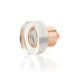 Schaub And Company - Round Disc Glass Knob, Polished Rose Gold, 1-3/8'' dia - Polished Rose Gold