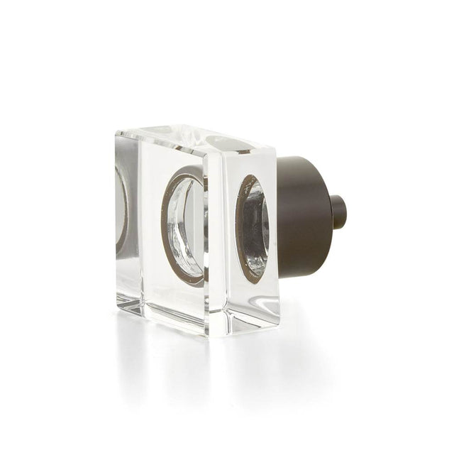 Schaub And Company - Square Glass Knob, Oil Rubbed Bronze, 1-1/4'' - Oil Rubbed Bronze
