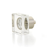 Schaub And Company - Square Glass Knob, Satin Nickel, 1-1/4'' - Satin Nickel