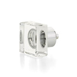 Schaub And Company - Square Glass Knob, Polished Chrome, 1-1/4'' - Polished Chrome