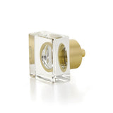 Schaub And Company - Square Glass Knob, Satin Brass, 1-1/4'' - Satin Brass