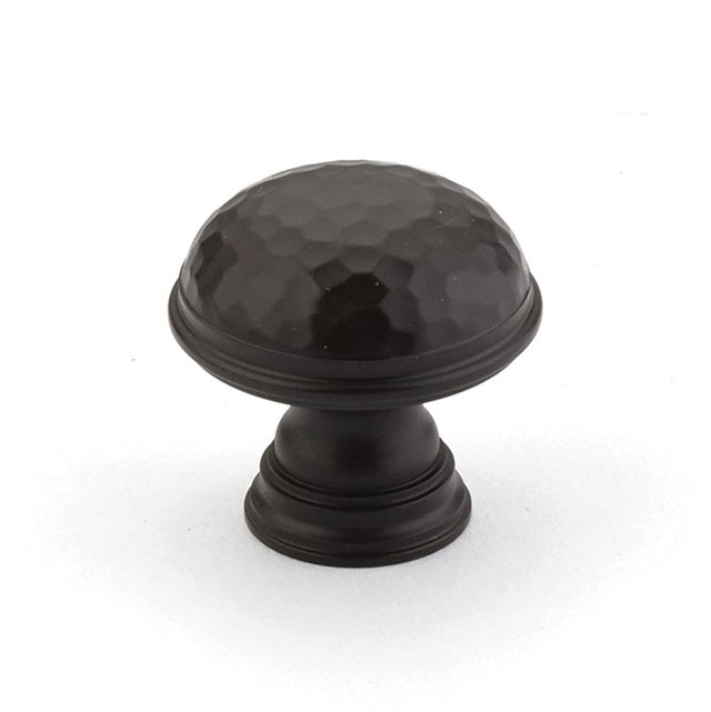 Schaub And Company - Knob, Hammered, Plain Edge, Oil Rubbed Bronze, 1-1/4'' dia - Oil Rubbed Bronze