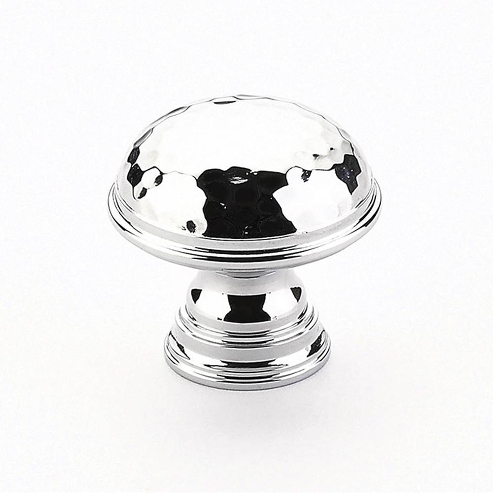 Schaub And Company - Knob, Hammered, Plain Edge, Polished Chrome, 1-1/4'' dia - Polished Chrome