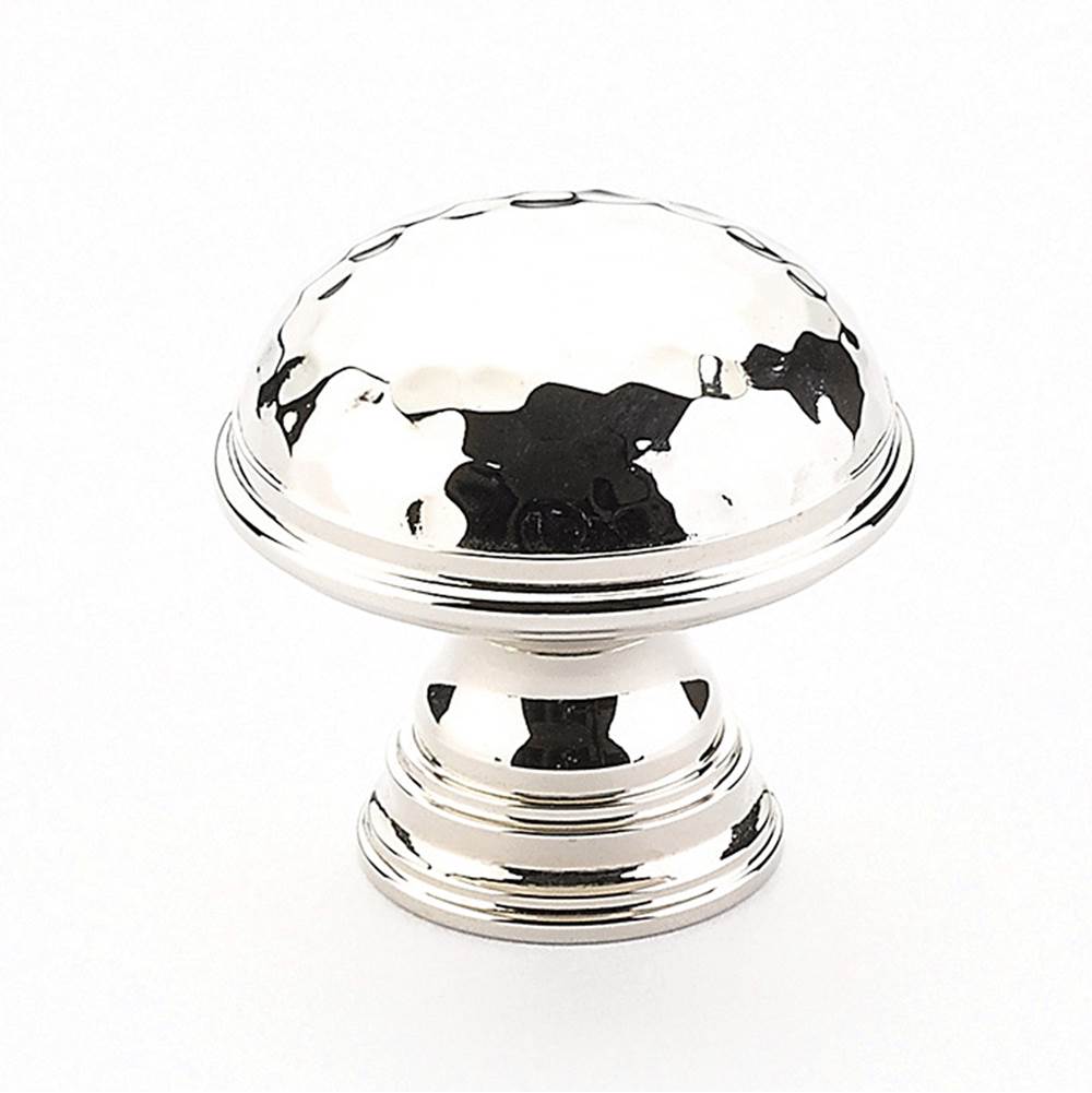 Schaub And Company - Knob, Hammered, Plain Edge, Polished Nickel, 1-1/4'' dia - Polished Nickel