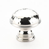 Schaub And Company - Knob, Hammered, Plain Edge, Polished Nickel, 1-1/4'' dia - Polished Nickel