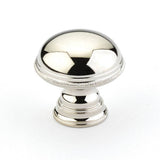 Schaub And Company - Knob, Plain Surface, Knurled Edge, Polished Nickel, 1-1/4'' dia - Polished Nickel