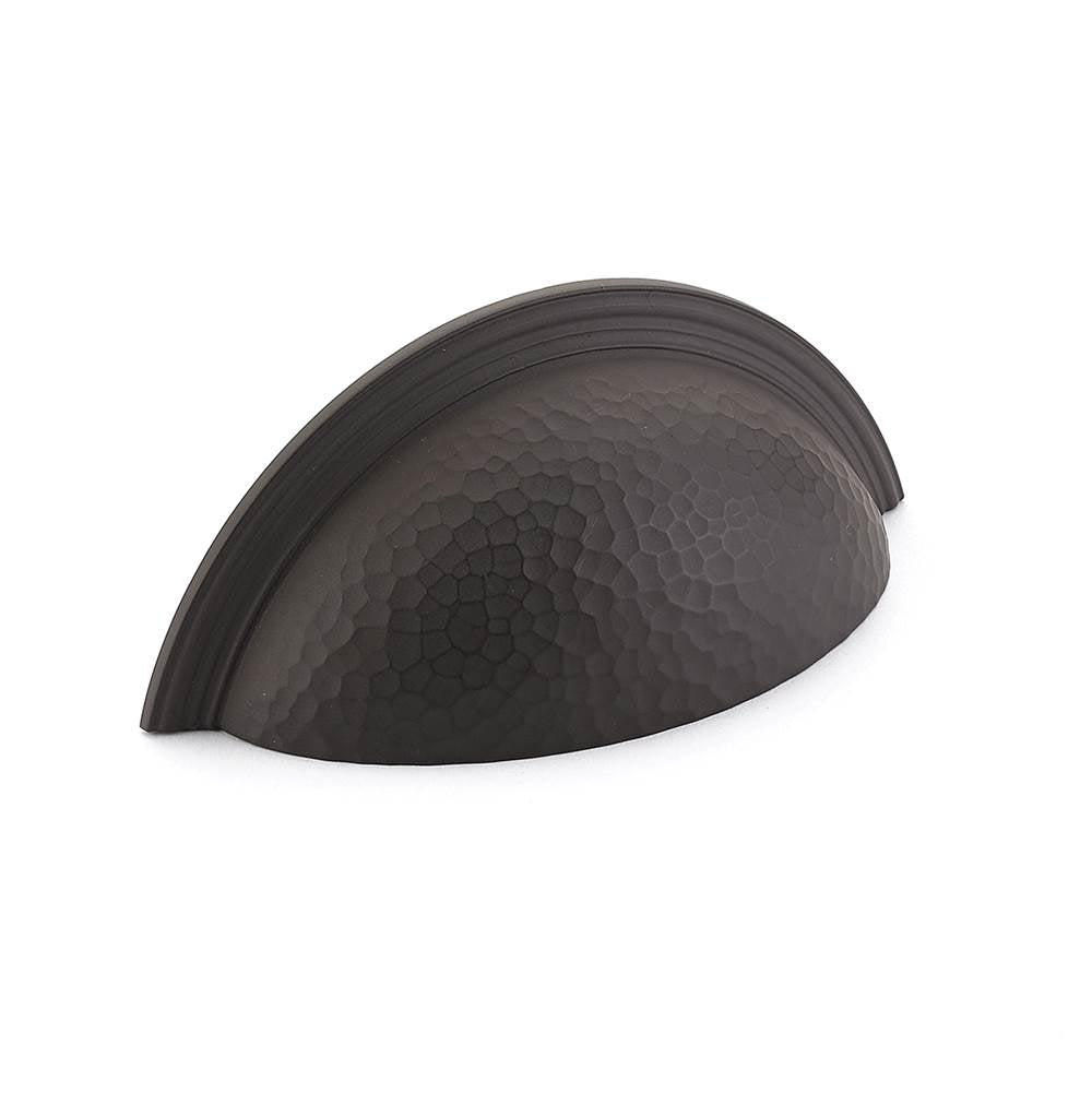 Schaub And Company - Cup Pull, Hammered, Plain Edge, Oil Rubbed Bronze, 3'' cc - Oil Rubbed Bronze