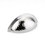 Schaub And Company - Cup Pull, Hammered, Plain Edge, Polished Chrome, 3'' cc - Polished Chrome