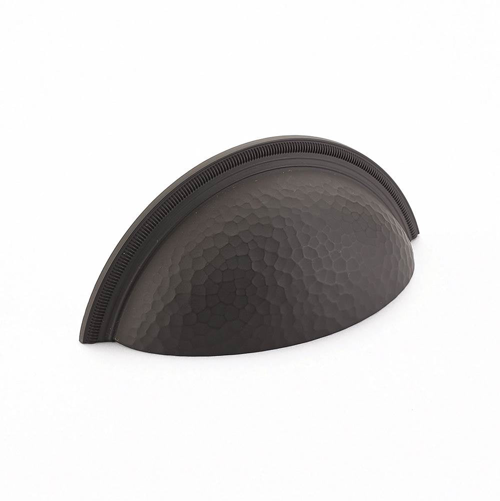 Schaub And Company - Cup Pull, Hammered, Knurled Edge, Oil Rubbed Bronze, 3'' cc - Oil Rubbed Bronze