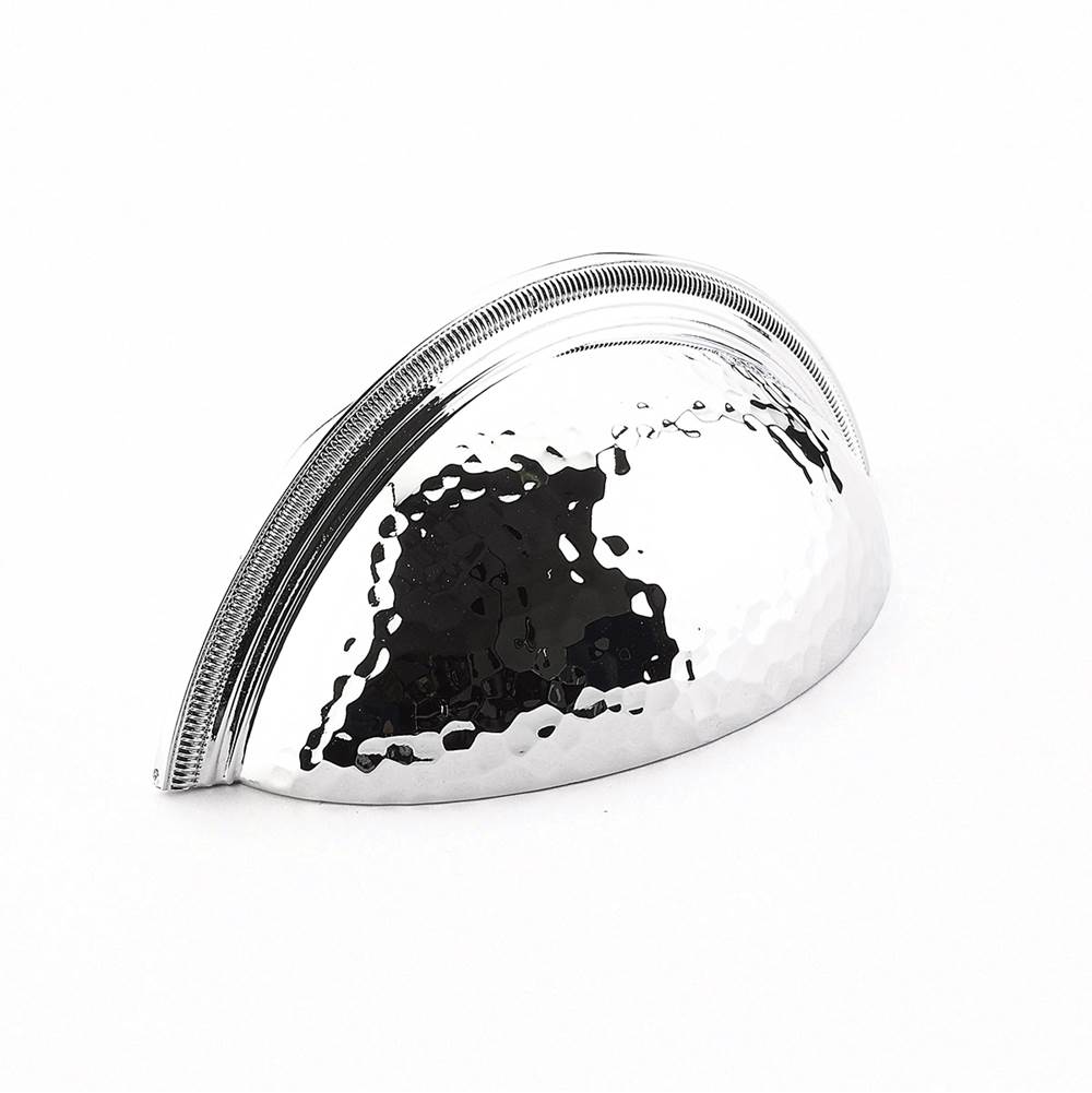 Schaub And Company - Cup Pull, Hammered, Knurled Edge, Polished Chrome, 3'' cc - Polished Chrome