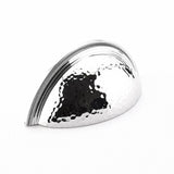 Schaub And Company - Cup Pull, Hammered, Knurled Edge, Polished Chrome, 3'' cc - Polished Chrome