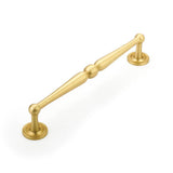 Schaub And Company - Pull, Knurled Footplate, Satin Brass, 8'' cc - Satin Brass