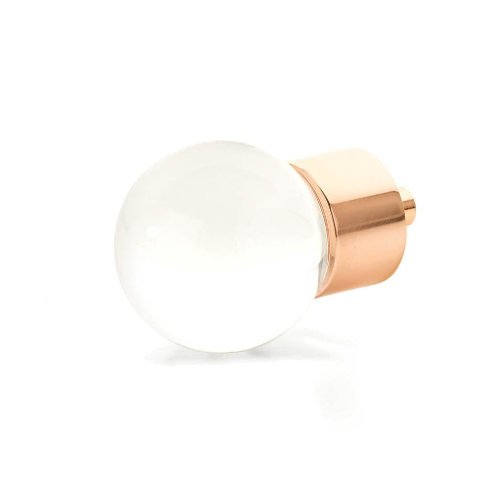 Schaub And Company - Globe Glass Knob, Polished Rose Gold, 1-3/8'' dia - Polished Rose Gold