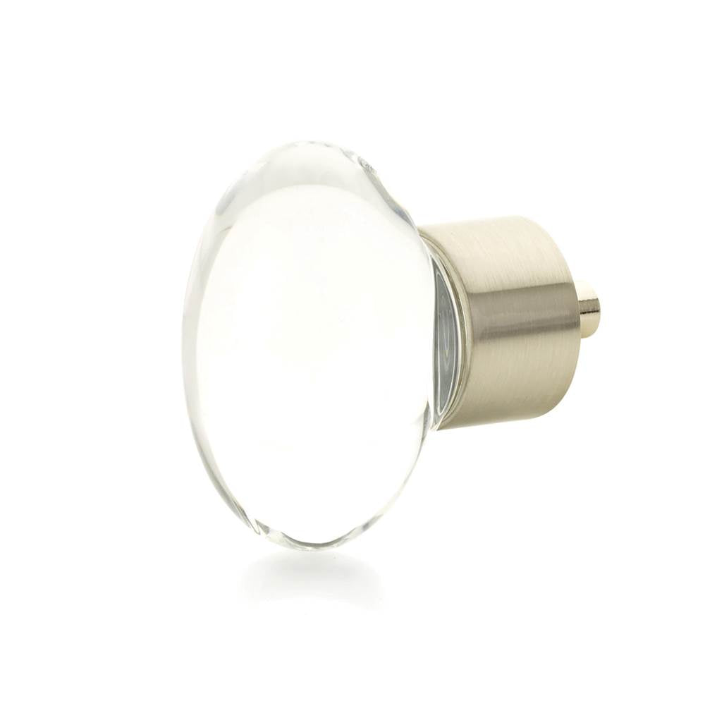 Schaub And Company - Oval Glass Knob, Satin Nickel, 1-3/4'' dia - Satin Nickel