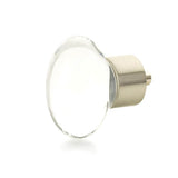 Schaub And Company - Oval Glass Knob, Satin Nickel, 1-3/4'' dia - Satin Nickel