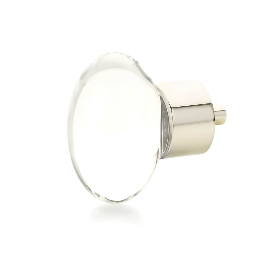 Schaub And Company - Oval Glass Knob, Polished Nickel, 1-3/4'' dia - Polished Nickel