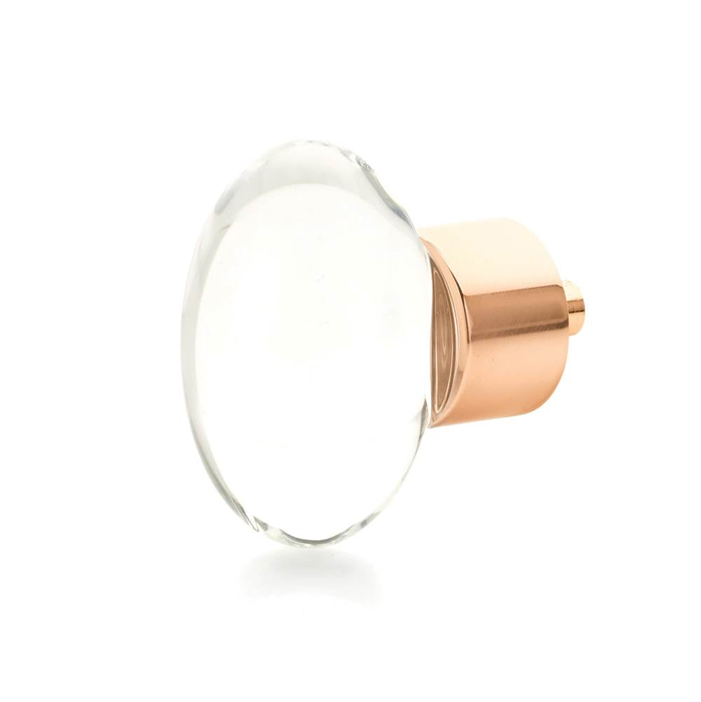 Schaub And Company - Oval Glass Knob, Polished Rose Gold, 1-3/4'' dia - Polished Rose Gold