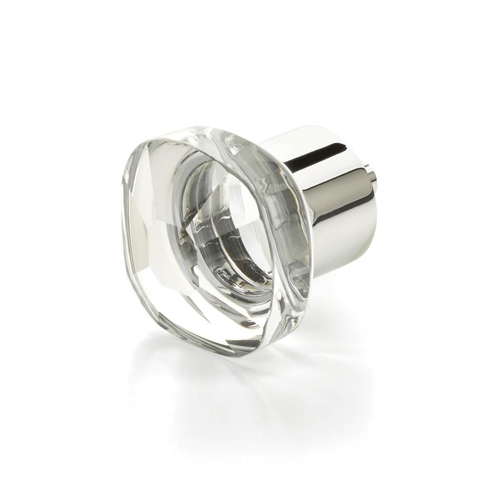 Schaub And Company - Soft Square Glass Knob, Polished Chrome, 1-1/4'' - Polished Chrome