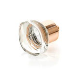 Schaub And Company - Soft Square Glass Knob, Polished Rose Gold, 1-1/4'' - Polished Rose Gold
