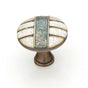 Schaub And Company - Knob, Imperial Shell, White Mother of Pearl, Aged Dover 1-3/8'' dia - Aged Dover