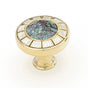 Schaub And Company - Knob, Imperial Shell, White Mother of Pearl, Polished Brass, 1-1/2'' dia - Polished Brass