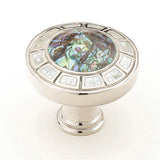 Schaub And Company - Knob, Imperial Shell, White Mother of Pearl, Polished Nickel, 1-1/2'' dia - Polished Nickel