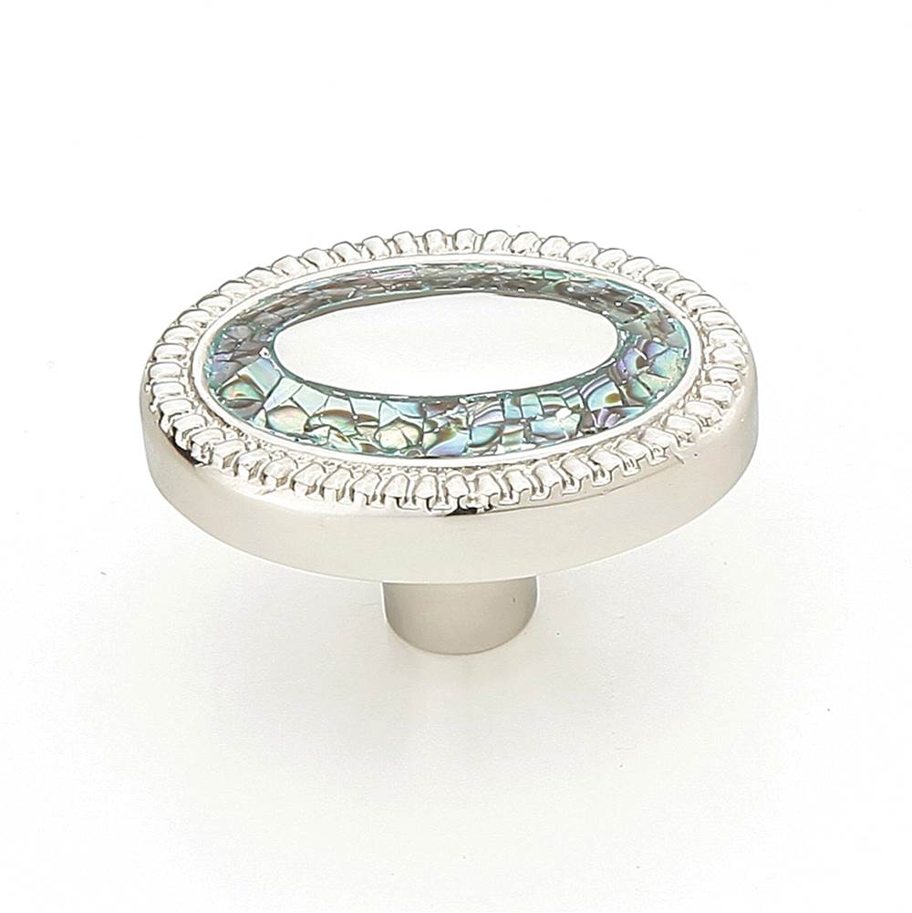 Schaub And Company - Knob, Oval, Imperial Shell, Polished Nickel, 1-1/2 x 1-1/8'' dia - Polished Nickel