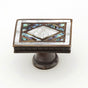 Schaub And Company - Avalon Bay,Rectangle Knob,Imperial Shell And Mother Of Pearl Inlaid On Solid Brass,Aged Dover Finish - White Mother of Pearl