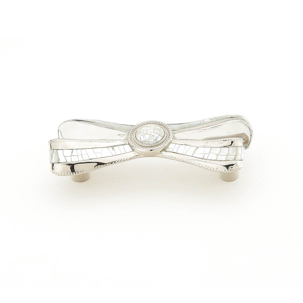 Schaub And Company - Pull, Ribbon, White Mother of Pearl, Polished Nickel, 3'' cc - Polished Nickel